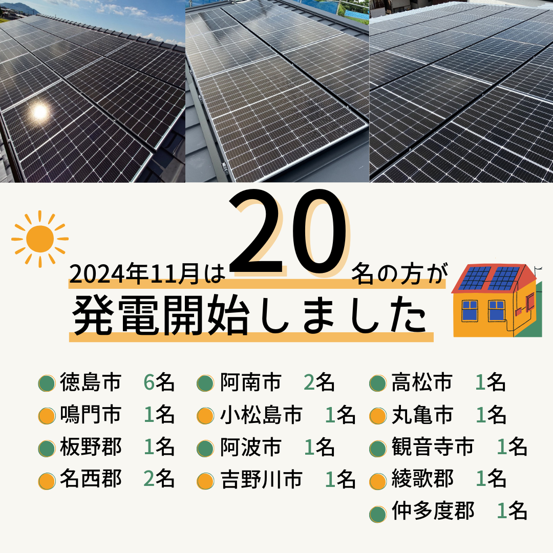 2024年11月　20名の方が発電開始いたしました☀ アイキャッチ画像